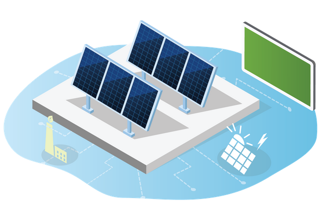 Solar Energy Production  イラスト