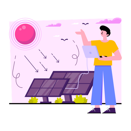 Solar Energy Store  Illustration