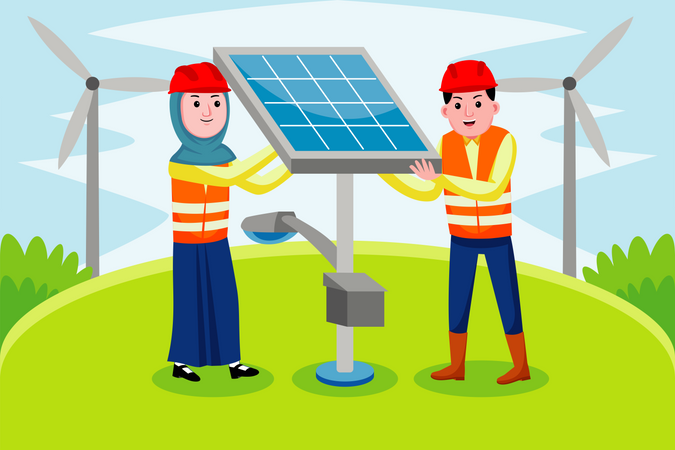 Solar Engineer  일러스트레이션