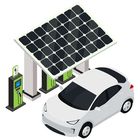 Solar EV Charging  Illustration