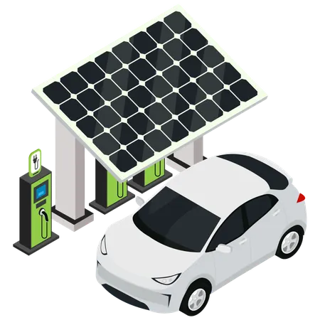 Solar EV Charging  Illustration