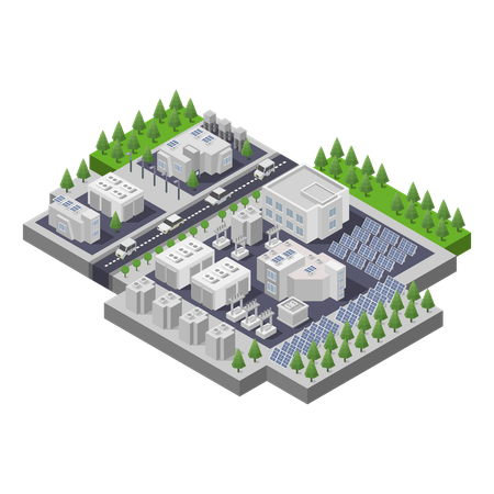 Solar factory  Illustration