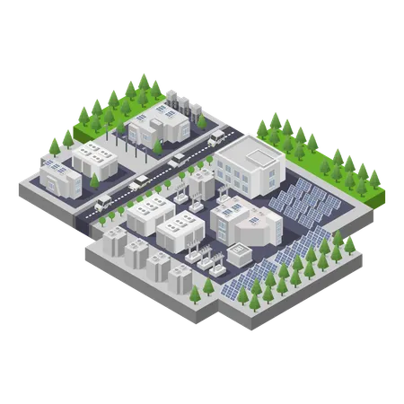 Solar factory  Illustration
