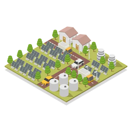 Solar Farm  Illustration
