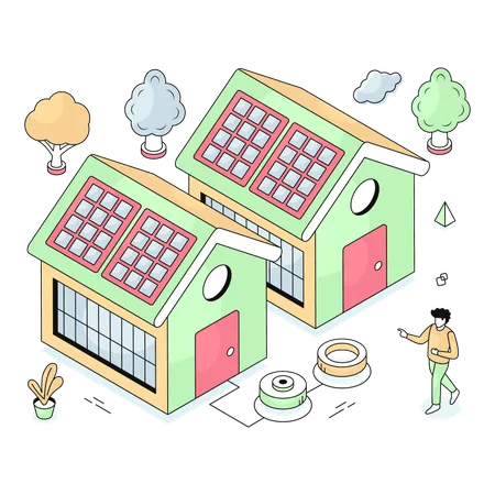 Solar Home  Illustration