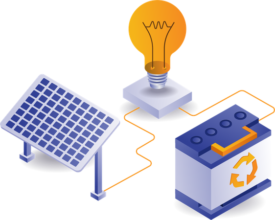 Solar Panel Battery  Illustration