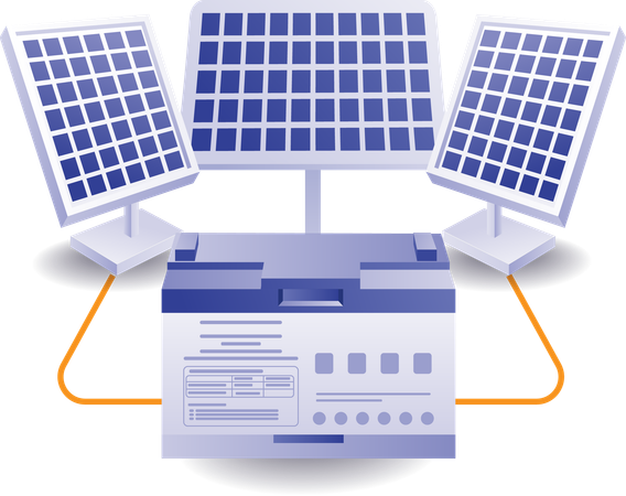 Solar panel battery  Illustration