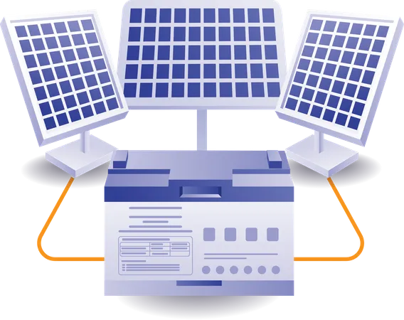 Solar panel battery  Illustration