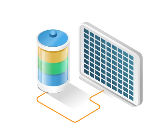 Solar panel battery  Illustration