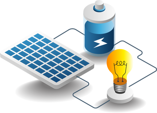 Solar panel electrical power distribution system  Illustration