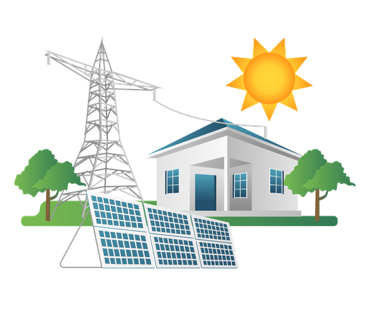 Solar panel energy Illustration