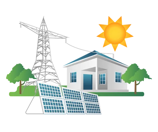 Solar panel energy Illustration