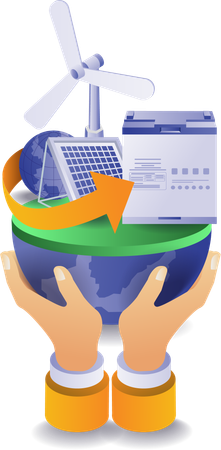 Solar panel energy battery eco green  Illustration