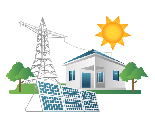 Solar panel energy  Illustration