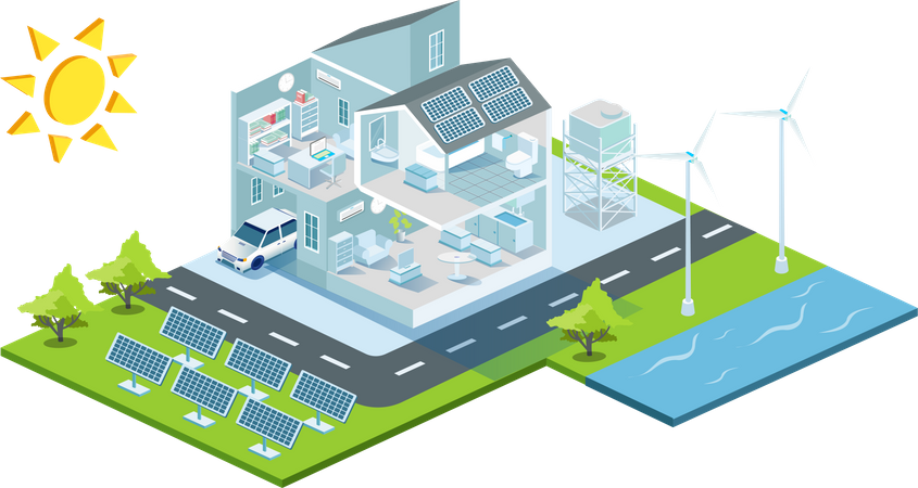 Solar Panel Energy  Illustration