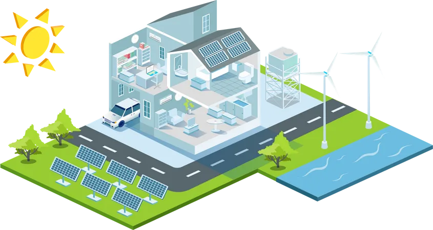 Solar Panel Energy  Illustration