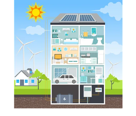 Solar panel energy  Illustration