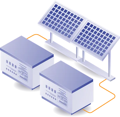 Solar panel energy storage battery  Illustration