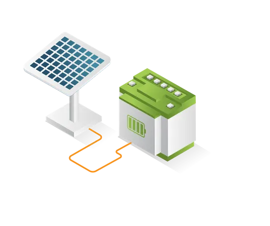 Solar panel energy storage battery  Illustration