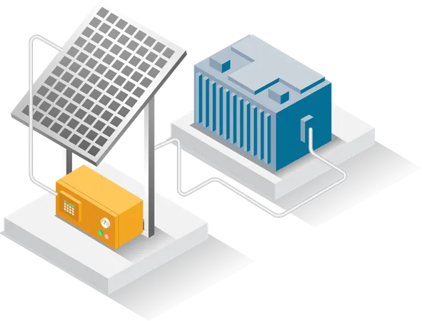 Solar panel energy storage  Illustration