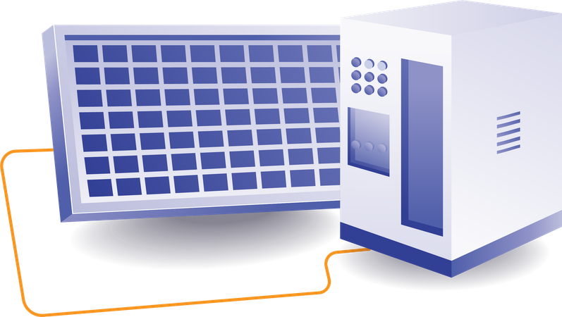 Solar panel energy storage  Illustration