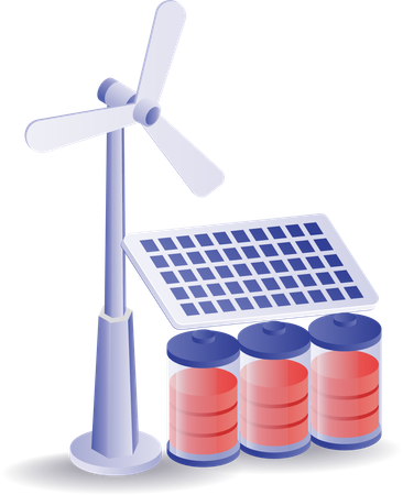 Solar panel energy storage  Illustration