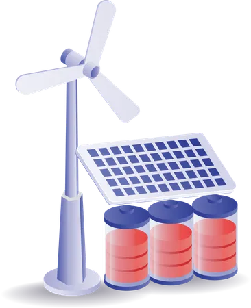 Solar panel energy storage  Illustration