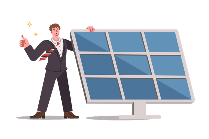 Solar panel for generating electricity from renewable sources  Illustration