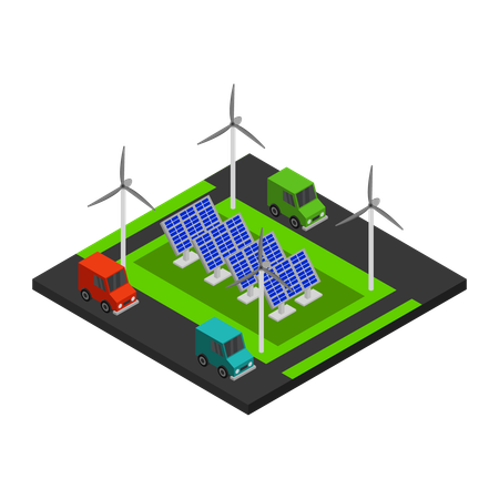 Solar panel installation  Illustration