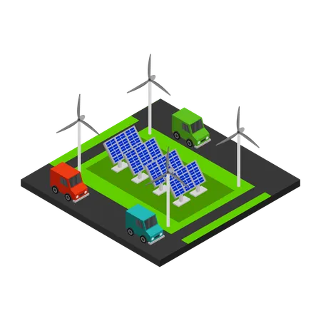 Solar panel installation  Illustration