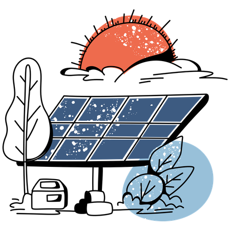 Solar Panel Installation  Illustration