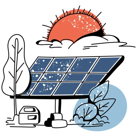 Solar Panel Installation  Illustration