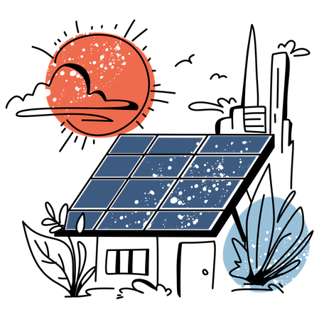 Solar Panel Installation  Illustration