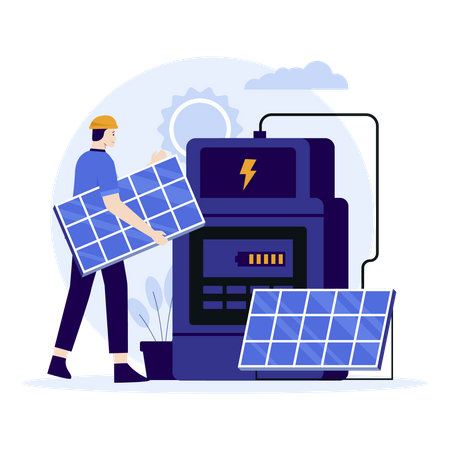 Solar Panel Installation  Illustration