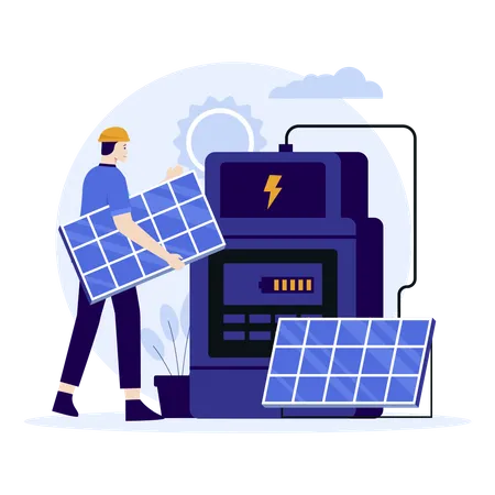 Solar Panel Installation  Illustration