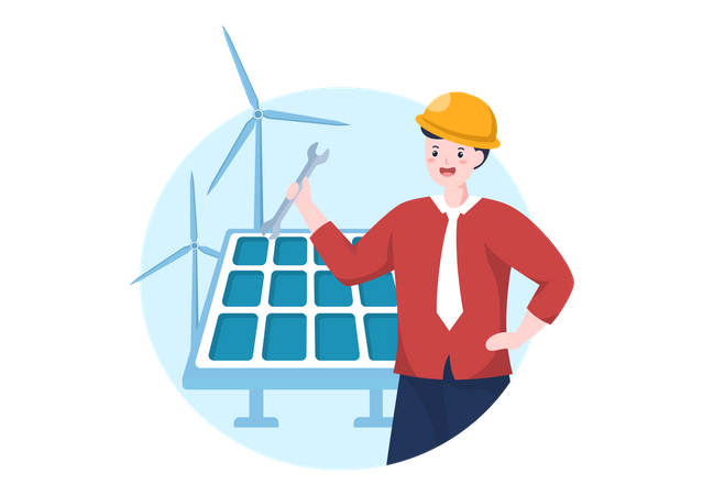 Solar Panel Installation  Illustration