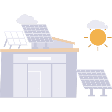 Solar panel is installed on the roof of the house  Illustration
