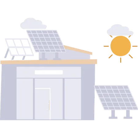 The Solar Panel Is Installed On The Roof Of The House Illustration