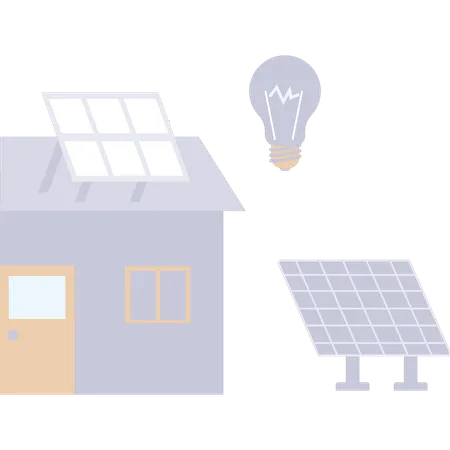 Solar Panel Is Useful For Ecology System Illustration