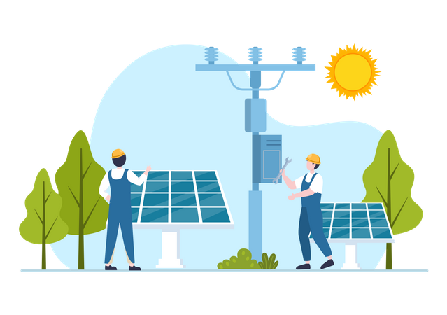 Solar Panel Setup  Illustration