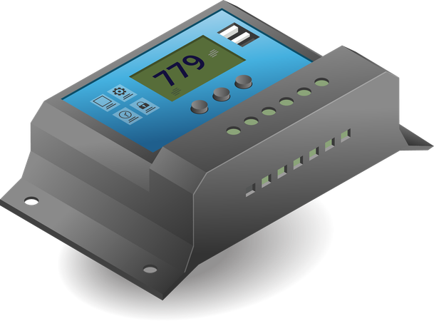 Solar panel system control charger  Illustration