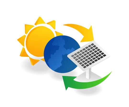 Solar panel technology Illustration