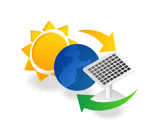 Solar panel technology  Illustration