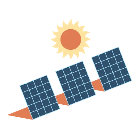Solar Panels Vector Illustration In Flat Style With Renewable Energy Theme Editable Vector Illustration Illustration