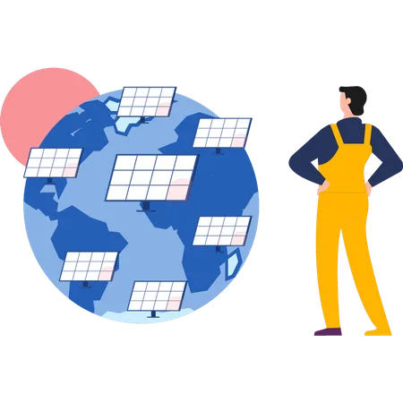 Solar panels are used worldwide  Illustration