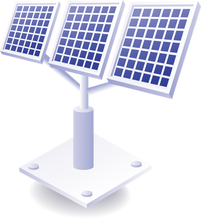 Solar panels consuming solar light  Illustration