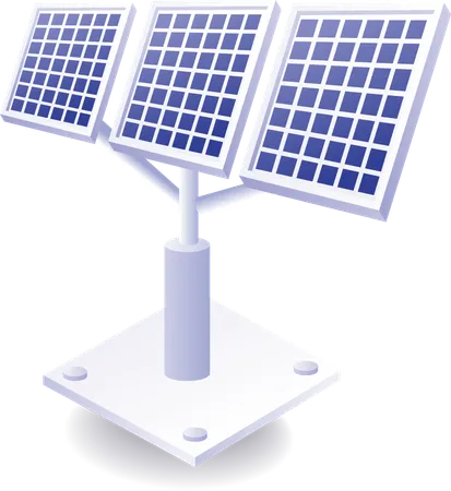 Solar panels consuming solar light  Illustration