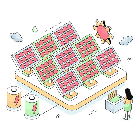 Solar Panels  Illustration