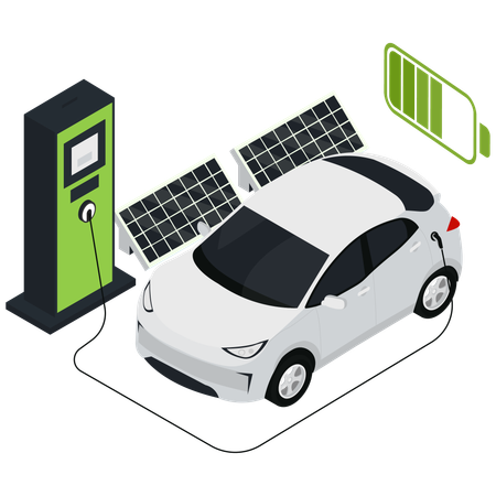 Solar Power Charging  Illustration