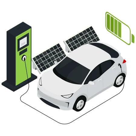 Solar Power Charging  Illustration